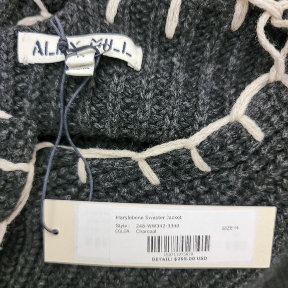 Alex Mill Marylebone Sweater Jacket in Charcoal Medium NWT - Picture 7 of 7